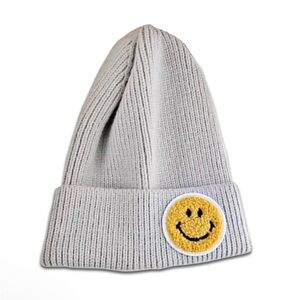 Gray Smiley Face Hat